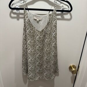 LOFT Green Leaf Print Camisole